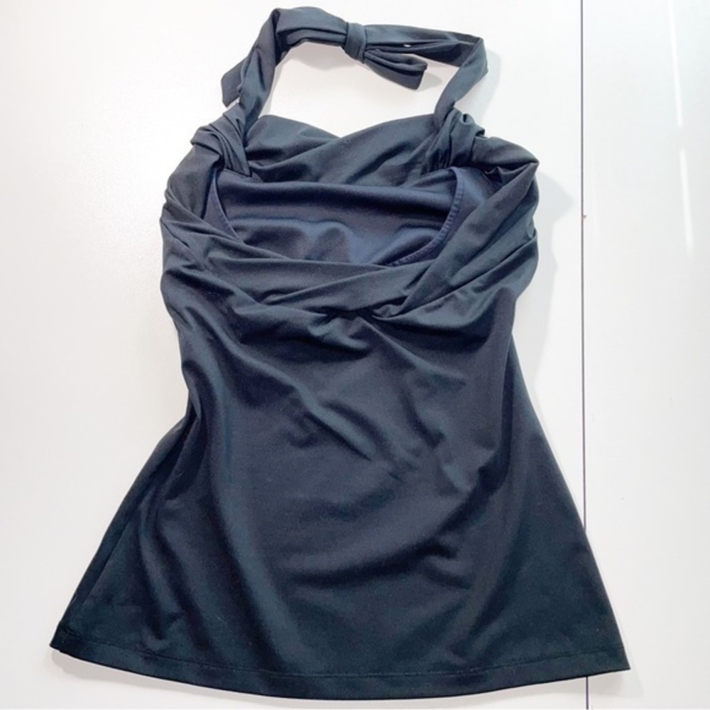 Athleta Black Halter Tankini Top